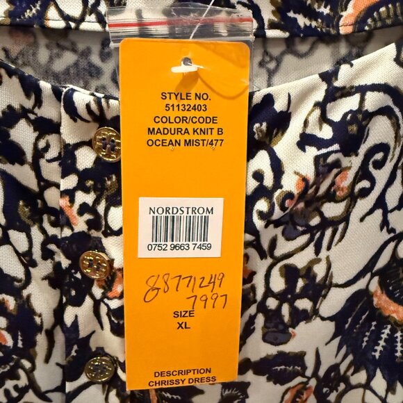 Tory Burch Chrissy Dress, Madura Knit B Ocean Mist, SZ XL, NWT - Picture 11 of 11
